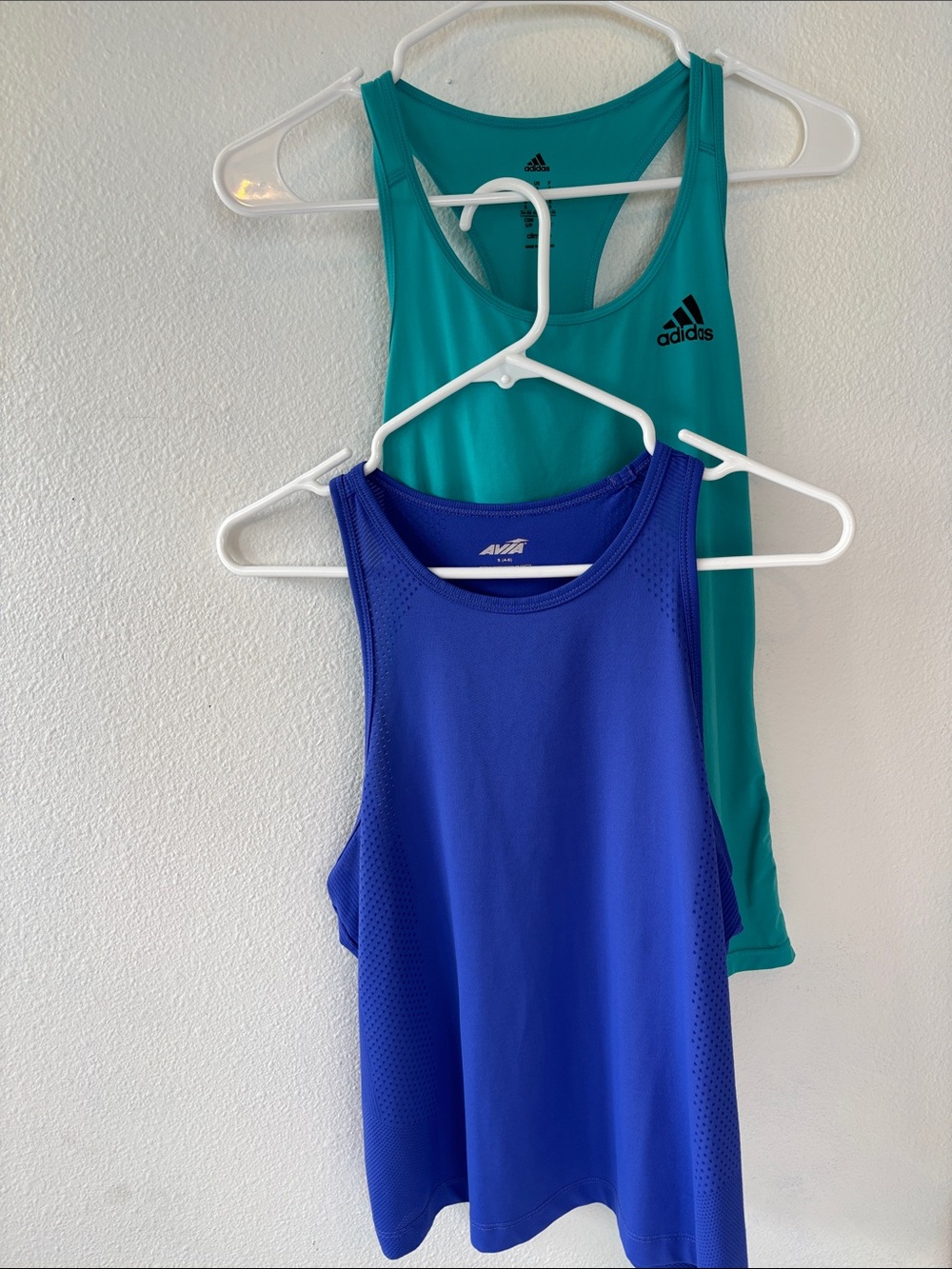 2 racer back workout Tanks. Avia Royal Blue, Adidas Teal -334sku
